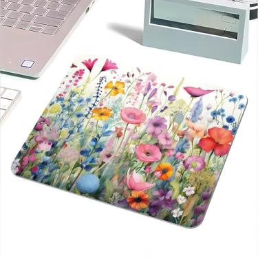 Imagem de Mouse pad base antiderrapante, base de proteção de mesa para escritório/casa/jogos, padrão floral/26 x 21 x 0,3 cm (colorido A)