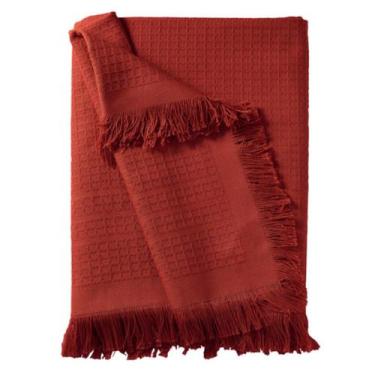 Imagem de Manta Xale de Sofá Marrocos Dohler 120 cm x 150 cm Algodão, Vermelho