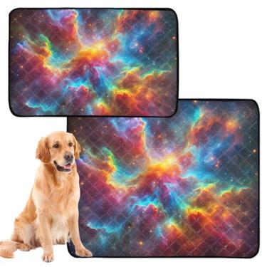 Imagem de Almofadas laváveis para xixi para cães, cores arco-íris, tapete reutilizável para animais de estimação, tapete impermeável, antiderrapante, absorvente, almofadas de treinamento para penico, pequeno x