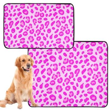 Imagem de Almofadas de xixi laváveis para cães de leopardo rosa reutilizáveis para xixi almofada absorvente de treinamento de filhote de cachorro tapete bonito à prova d'água antiderrapante, pequeno x pacote