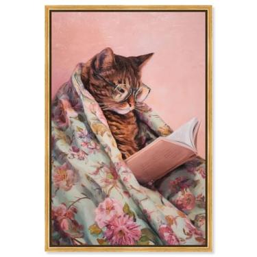 Imagem de Cat Nap Chapter III Impressão em tela Pet Wall Decor por Art Remedy, moldura dourada, 25 x 38 cm