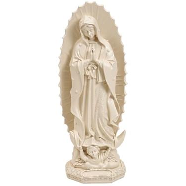 Imagem de LADDERU Estátua da Virgem Maria, 28 cm feita à mão Nossa Senhora de Guadalupe, estatueta católica inspiradora de escultura de resina para decoração de altar de casa ou presente