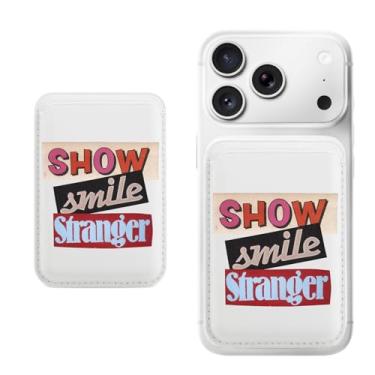 Imagem de Porta-cartão magnético para iPhone, capa fina de couro PU, capa para cartão, capa traseira para cartão, acessório de telefone fofo