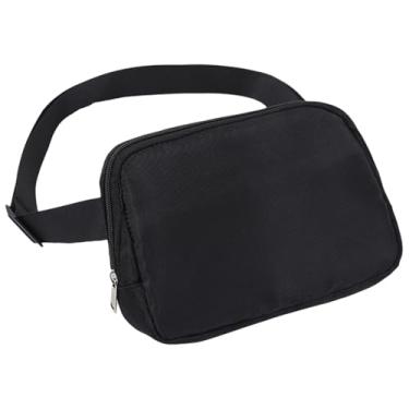 Imagem de Bolsas transversais para mulheres, bolsa de cinto de nylon para todos os lugares, bolsas de cintura repelente de água, bolsas transversais ajustáveis (preto)