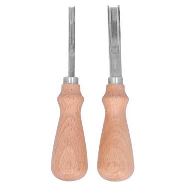Imagem de Atyhao Faca de Esquiar, Chanfrador de Borda de Couro, Aço de, Corte Rápido, Ferramenta Estilo Francês para Artesanato Em Couro DIY, Cabo Ergonômico, 2 X Chanfradores de