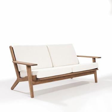 Imagem de Poltrona Estofada Lotus 2 Lugares 185cm Madeira Eucalipto-Castanho - C