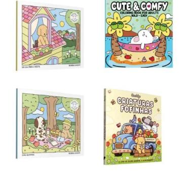 Imagem de Kit 4 livros de colorir - cute & comfy + criaturas fofinhas + bobbie g