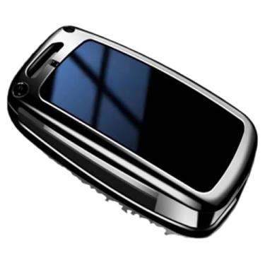 Imagem de Liga de carro dobrável chave capa fob caso titular escudo compatível com audi c5 c6 r8 a1 a3 a4 a5 a6 a7 q3 q5 q7 s6 b6 b7 b8 8p 8v 8l tt rs rs3 s3(A-blue)