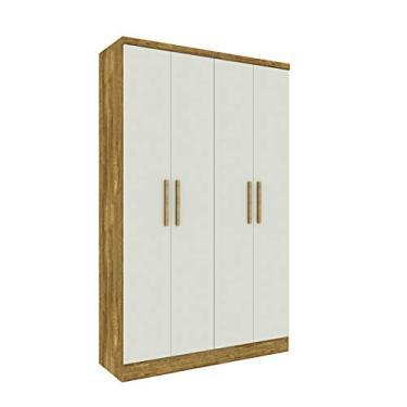 Imagem de Roupeiro 4 Ptas Amsterdam Ipe Rustic/Off White - Tcil Móveis