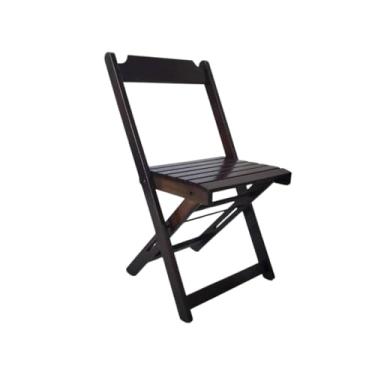Imagem de Cadeira Dobrável de Madeira Maciça para Balcão e Bar - Design Resistente e Compacto, Ideal para Área Gourmet(Preta)