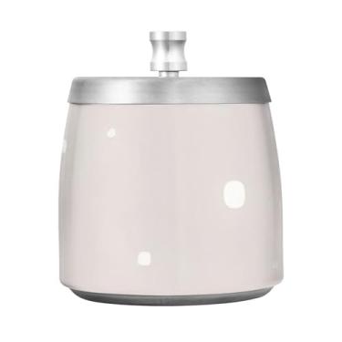 Imagem de Bandeja de cinzeiro bege de bolinhas brancas para ervas daninhas, cinzeiro de aço inoxidável com tampa, bandejas de cinzas para fumantes