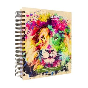 Imagem de Bíblia Sagrada com Espaço para Anotações Harpa Avivada e Corinhos Lion Colors