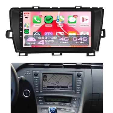 Imagem de Rádio estéreo de carro 4 núcleos 4G + 64G para Toyota Prius 2010-2015 com navegação JBL original, Rimoody Wireless Carplay Andorid, link de espelho automático, tela sensível ao toque, GPS, WiFi