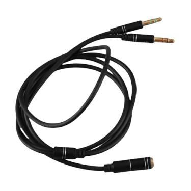 Imagem de RiToEasysports Divisor de Fone de Ouvido, Cabo Divisor de áudio Y Divisores 3,5 Mm Fêmea para 2 Machos Duplos Adaptador de Tomada Estéreo para PC Laptop Microfone de Fone de Ouvido para Jogos