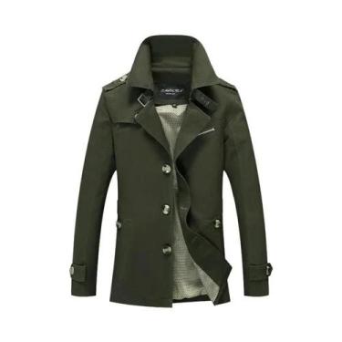 Imagem de Casaco Trench Casual Para Homens Em Tamanho Grande, Marca De Moda, Com