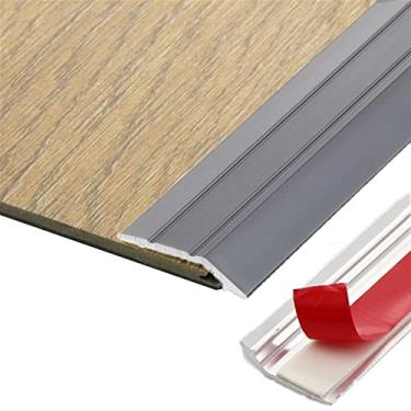 Imagem de GQQGSHOP Faixa de transição de piso de 2,9 m Fita de limite autoadesiva para porta, acabamento de borda de carpete de piso, adequada para transições de limite com uma diferença de altura dentro de 5
