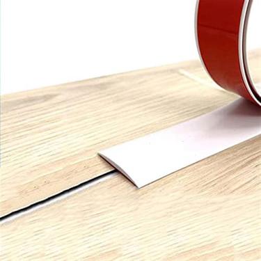 Imagem de GQQGSHOP Tiras de cobertura de piso de 1 m, tiras de transição de piso, barras de limite, tiras de união de piso de perfil de transição de PVC autoadesivas, tira divisória de porta, divisor de piso