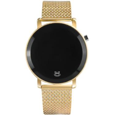 Imagem de Relógio Feminino Digital Maria Dourado LED Pulseira Silicone Ajustável Elegante e Casual