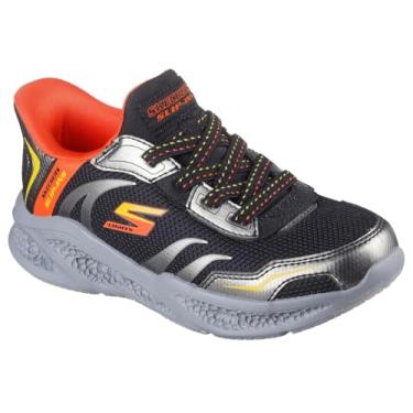 Imagem de Tênis Skechers Meteor Lights Brisk Infantil (Preto/Laranja, BR, Criança de 9 a 12 anos, Numérico, 31)