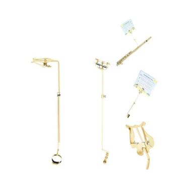 Imagem de Suporte De Música Dourado Para Trompete, Flauta, Saxofone Alto, Suport