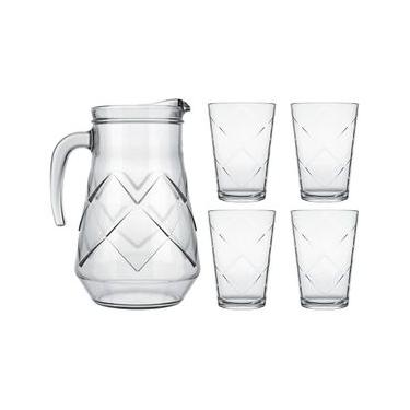 Imagem de Conjunto de Jarra e Copos Nadir Maracatu em Vidro  5 Peças