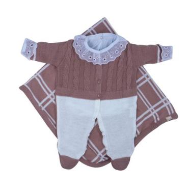 Imagem de Kit de Maternidade Jacquard e Body Gola e Punho de Renda - Kowak, Rosê