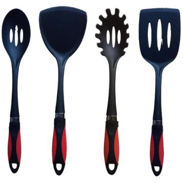 Imagem de Kit 4 Espatula Colher De Arroz Peixe Carne Fritura 34 cm - Idea