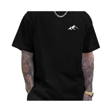 Imagem de Camiseta Masculina De Verão Em Algodão Casual Solta Com Estampa De Mon
