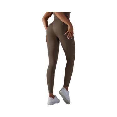 Imagem de Calças De Yoga Sem Costura De Cintura Alta Para Mulheres Leggings De F