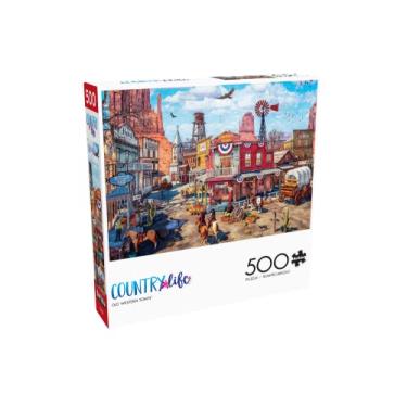 Imagem de Buffalo Games - Dominic Davison – Old Western Town – Quebra-cabeça de 500 peças para adultos – Quebra-cabeça desafiador perfeito para noites de jogos – Tamanho do quebra-cabeça finalizado é 53 x 38 cm