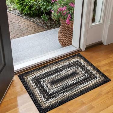 Imagem de COZYLOOM Tapete de entrada pequeno 5 x 10 cm lavável à máquina tapete interno antiderrapante capa de chão de casa de fazenda tapete impresso tapete rústico boêmio tapete para sala de estar quarto,