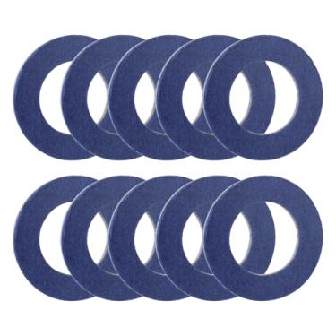 Imagem de Osilly 10 peças de juntas de drenagem de óleo de motor de carro, juntas de vedação de óleo de arruela de trituração de veículo de alumínio, OEM automotivo # 90430-12031 substituição, compatível com