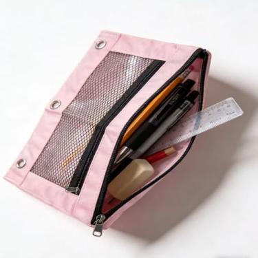 Imagem de Pasta de arquivo de fichário de 3 anéis - bolsa de arquivo perfurada - material de polipropileno resistente, resistente à água, design de vários bolsos, leve, durável e transparente visível