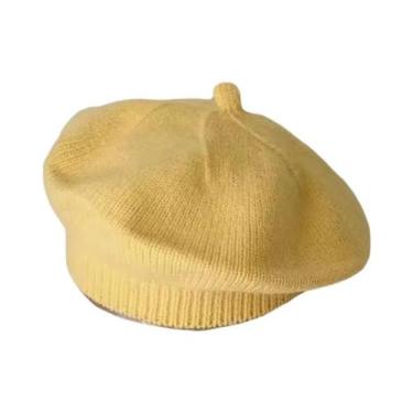 Imagem de Gorro De Lã Tricotado Para Meninas, Cor Sólida, Estilo Outono Inverno,