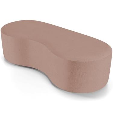 Imagem de Puff Decorativo Orgânico para Living Quarto 140cm Orbit W01 Linho Rosê - Lyam Decor