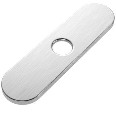 Imagem de Placa de torneira de níquel escovado, tampa de furo de pia, placa de deck de torneira redonda 25,4 cm torneira de pia de banheiro ou cozinha 1 ou 3 furos placa de convés - tampa de furo de torneira de