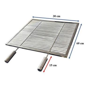 Imagem de Grelha Uruguaia Aramada 30x60 cm Inox 304  Churrasco Parrilla - Major 