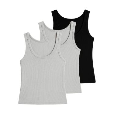 Imagem de Kit com 3 Blusas Feminina Regata Hering N1te-Feminino
