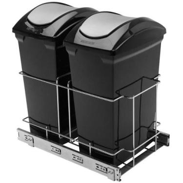 Imagem de Lixeira Dupla 15L de Embutir com Corrediças Telescópicas Deslizantes G