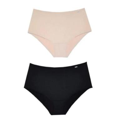 Imagem de Kit c/2 Calcinhas Lateral Larga Microfibra Del Rio ref.50027, Areia, P