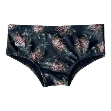 Imagem de Sungão Infantil Mash Liso/Estampado, Preto folhagem, M