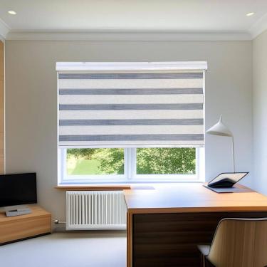 Imagem de Persiana Rolo Duplo Tecido Zebra Linho 180 L X 220 A Double