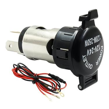 Imagem de Kemcatui Soquete de isqueiro de 12 V, soquete de isqueiro de carro, soquete impermeável e à prova de poeira com cabo de extensão, soquete de isqueiro de substituição para carro, barco, trator e