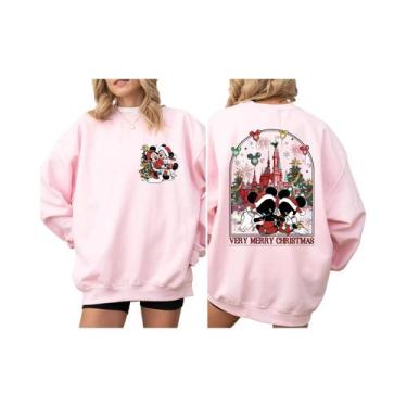 Imagem de Moletom De Natal Do Casal Mickey E Minnie, Hoodie Do Castelo Da Disney