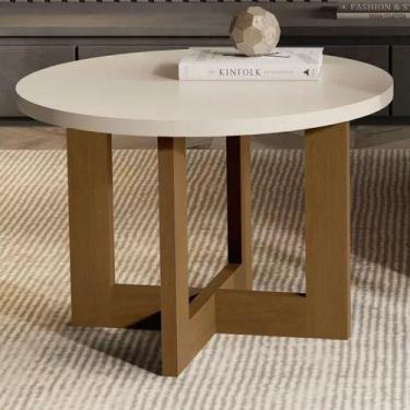 Imagem de Mesa De Centro Luxo 100% Mdf Pérola/nature 8001 - Jb Móveis - JB Movei