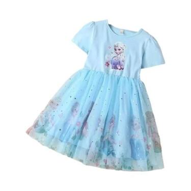 Imagem de Vestido De Princesa Disney Frozen Elsa Para Meninas, Vestido De Verão 
