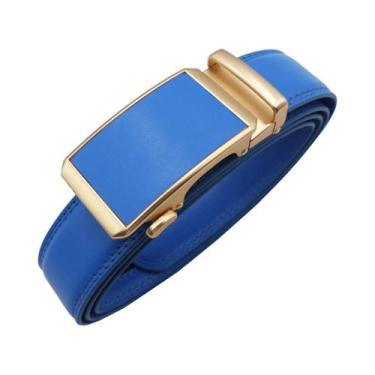 Imagem de Cinto Masculino De Luxo Em Couro Genuíno Preto Com Fivela Automática P