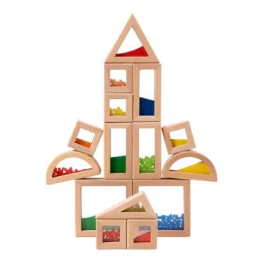 Imagem de Blocos sensoriais, brinquedos educativos para triagem de 15 peças | Brinquedos de montar para crianças, empilhar tijolos | para meninos e meninas, Natal, aniversário, meias para sala de aula, viagem