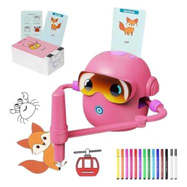 Imagem de Robô de desenho inteligente, com 100 cartões interativos e brinquedos de aprendizagem de pintura inteligente | Robô de máquina de pintura de arte infantil, para pré-escolares, meninos, meninas