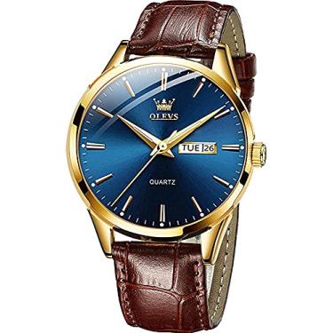 Imagem de Relógio Masculino Social Dourado De Luxo Pulseira Em Couro